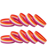 Lesbian Pride Rubber Wristband (100 Pieces)